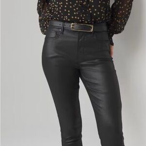 White House Black Market Coated Denim Black Women's Jeans